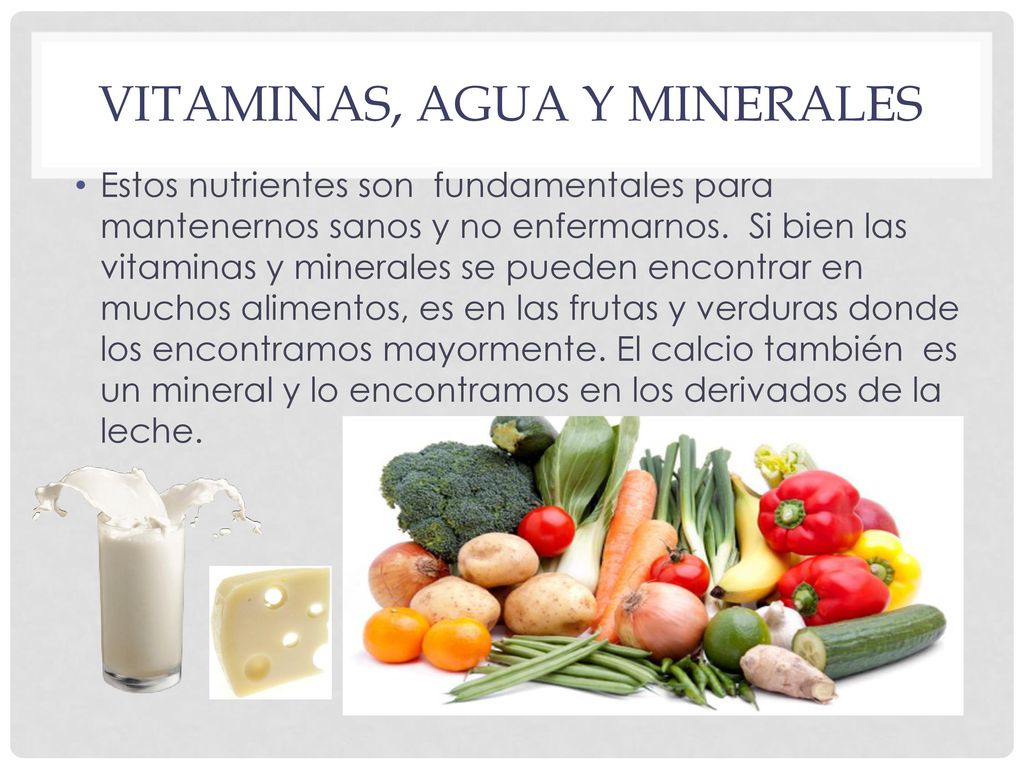 Alimentos que nos dan vitaminas y minerales